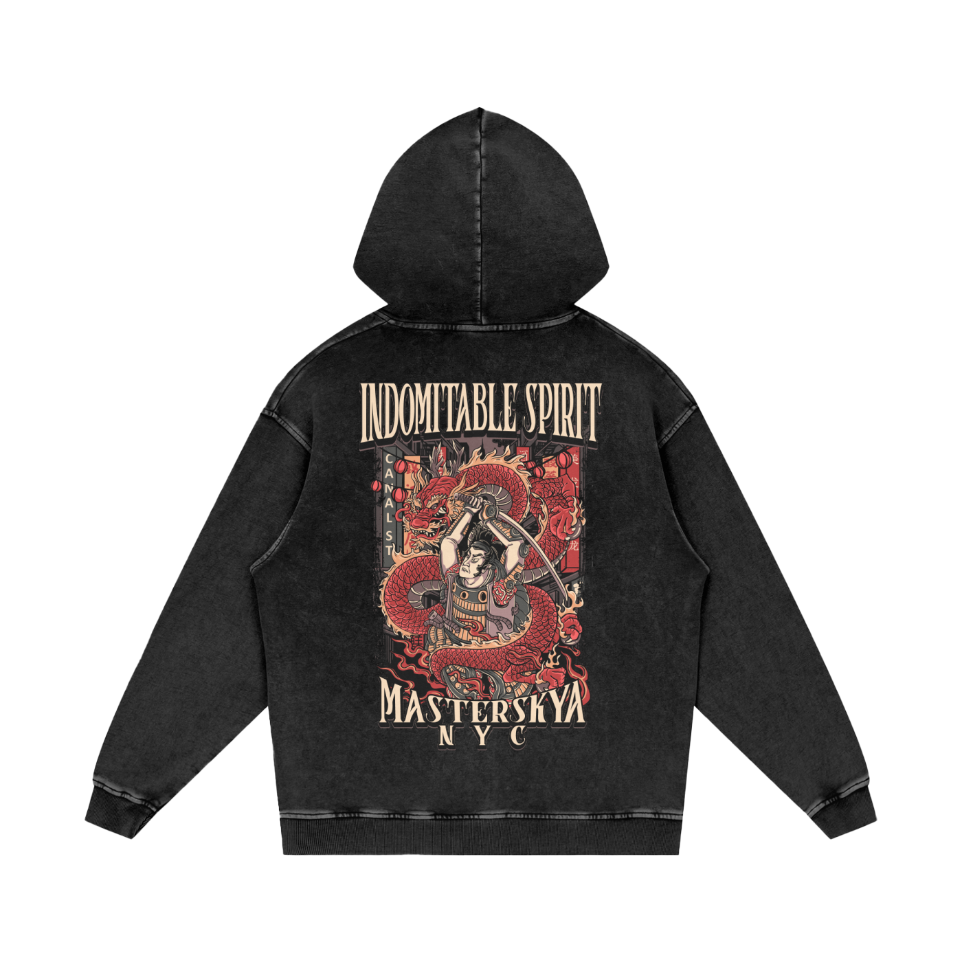 Snow Washed Loose Cotton Hoodie