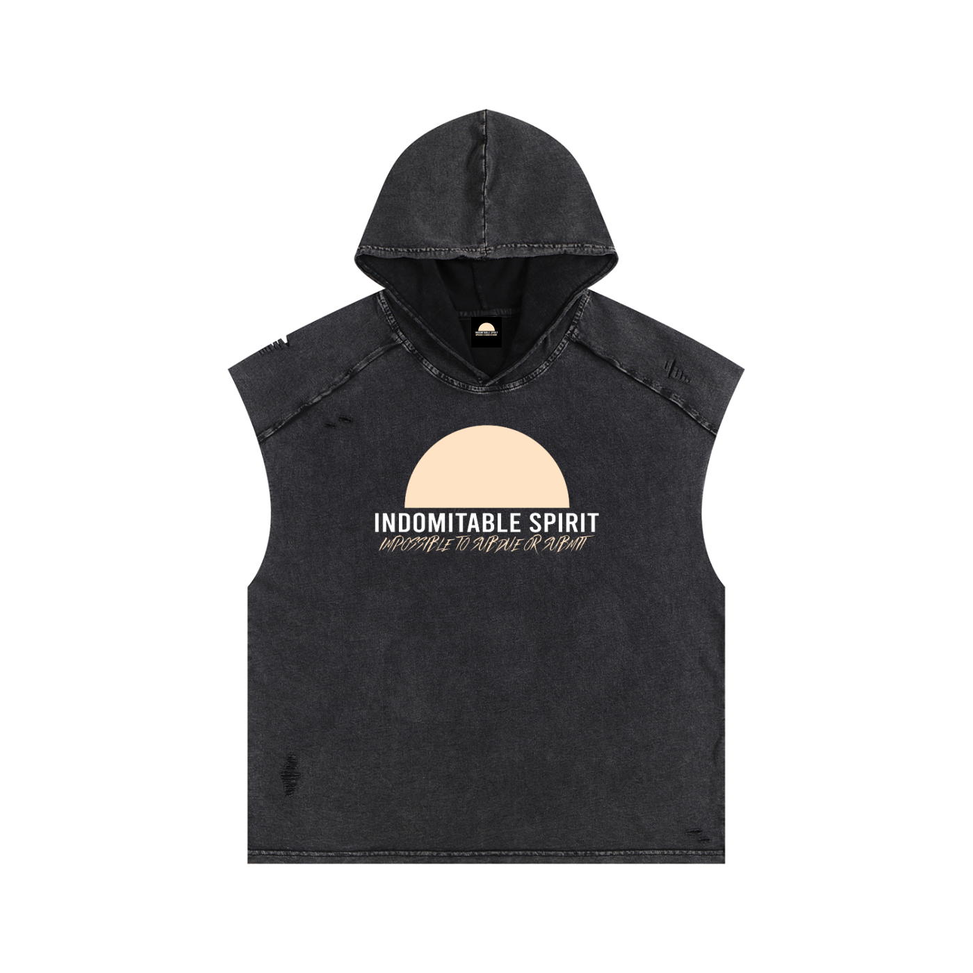 Snow Washed Boxy Hooded Tank Top