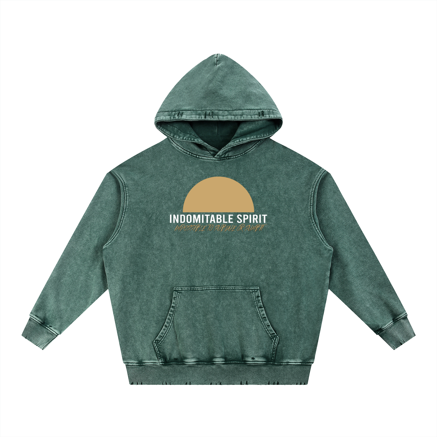 Snow Wash Hand-Frayed Heavyweight  Hoodie