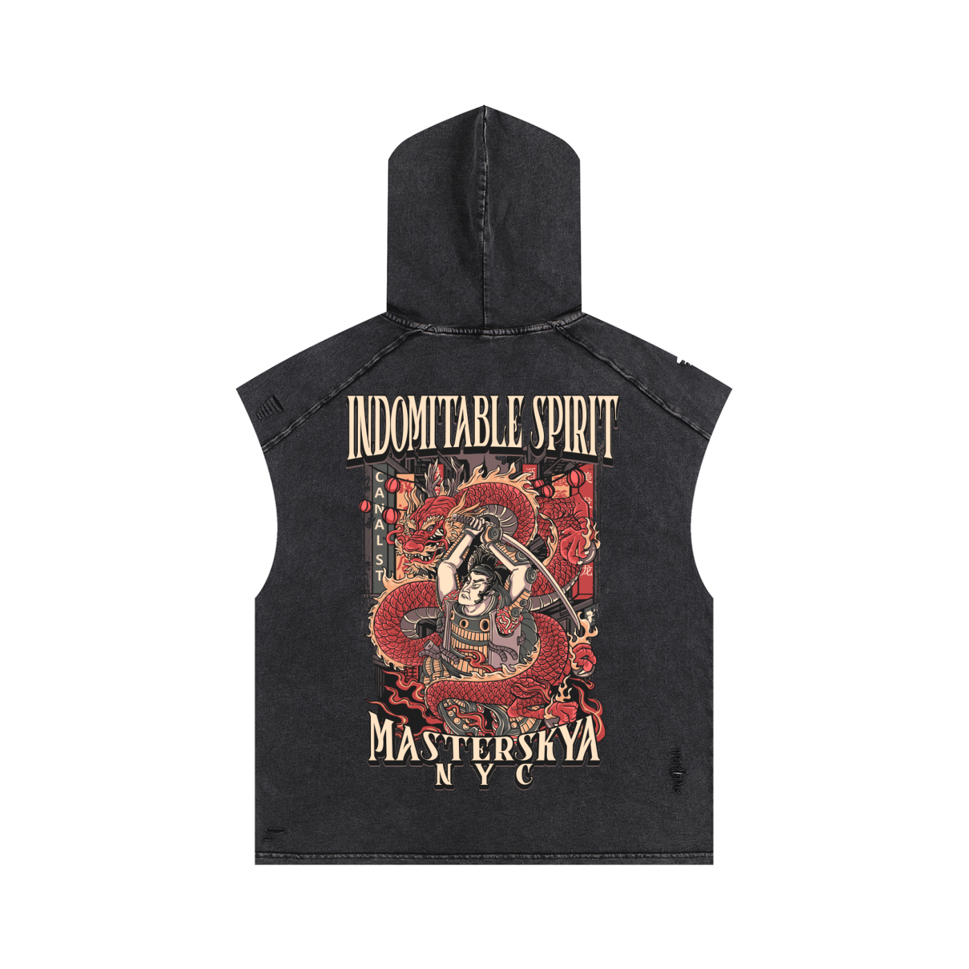 Snow Washed Boxy Hooded Tank Top